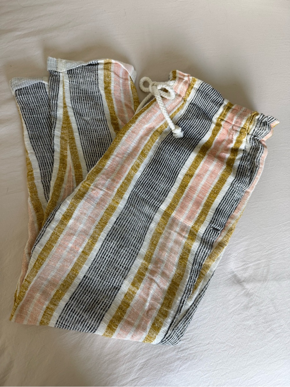 Ripcurl Striped Linen Blend Drawstring Pants